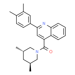 ChemSpider 2D Image | [2-(3,4-Dimethylphenyl)-4-quinolinyl][(3S,5S)-3,5-dimethyl-1-piperidinyl]methanone | C25H28N2O