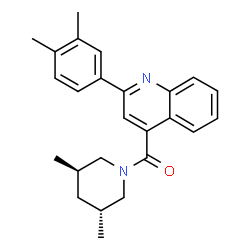 ChemSpider 2D Image | [2-(3,4-Dimethylphenyl)-4-quinolinyl][(3R,5R)-3,5-dimethyl-1-piperidinyl]methanone | C25H28N2O