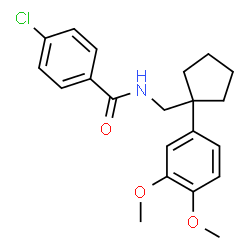 ChemSpider 2D Image | 4-Chloro-N-{[1-(3,4-dimethoxyphenyl)cyclopentyl]methyl}benzamide | C21H24ClNO3