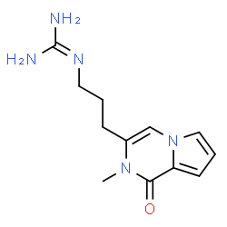 ChemSpider 2D Image | 2-[3-(2-Methyl-1-oxo-1,2-dihydropyrrolo[1,2-a]pyrazin-3-yl)propyl]guanidine | C12H17N5O
