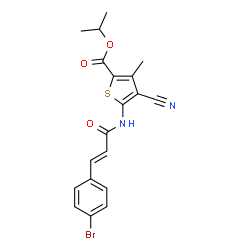 ChemSpider 2D Image | ISOPROPYL 5-[(2E)-3-(4-BROMOPHENYL)PROP-2-ENAMIDO]-4-CYANO-3-METHYLTHIOPHENE-2-CARBOXYLATE | C19H17BrN2O3S