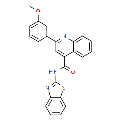 ChemSpider 2D Image | N-(1,3-Benzothiazol-2-yl)-2-(3-methoxyphenyl)-4-quinolinecarboxamide | C24H17N3O2S