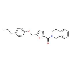 ChemSpider 2D Image | 3,4-Dihydro-2(1H)-isoquinolinyl{5-[(4-propylphenoxy)methyl]-2-furyl}methanone | C24H25NO3