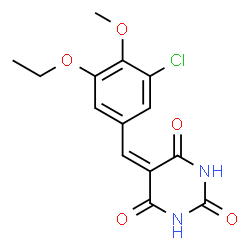 ChemSpider 2D Image | 5-(3-Chloro-5-ethoxy-4-methoxybenzylidene)-2,4,6(1H,3H,5H)-pyrimidinetrione | C14H13ClN2O5