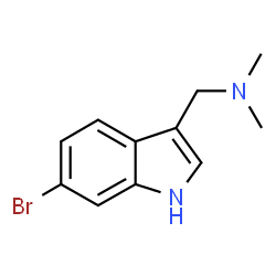 ChemSpider 2D Image | 1-(6-Bromo-1H-indol-3-yl)-N,N-dimethylmethanamine | C11H13BrN2