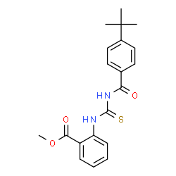 ChemSpider 2D Image | Methyl 2-{[(4-tert-butylbenzoyl)carbamothioyl]amino}benzoate | C20H22N2O3S