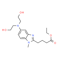 ChemSpider 2D Image | Ethyl 4-{5-[bis(2-hydroxyethyl)amino]-1-methyl-1H-benzimidazol-2-yl}butanoate | C18H27N3O4