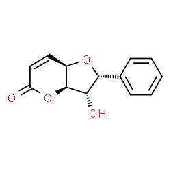 ChemSpider 2D Image | (2R,3S,3aR,7aR)-3-Hydroxy-2-phenyl-2,3,3a,7a-tetrahydro-5H-furo[3,2-b]pyran-5-one | C13H12O4