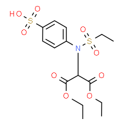 ChemSpider 2D Image | 4-[(1,3-Diethoxy-1,3-dioxo-2-propanyl)(ethylsulfonyl)amino]benzenesulfonic acid | C15H21NO9S2