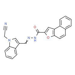 ChemSpider 2D Image | N'-{[1-(Cyanomethyl)-1H-indol-3-yl]methylene}naphtho[2,1-b]furan-2-carbohydrazide | C24H16N4O2
