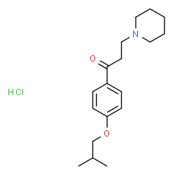 ChemSpider 2D Image | 1-(4-Isobutoxyphenyl)-3-(1-piperidinyl)-1-propanone hydrochloride (1:1) | C18H28ClNO2