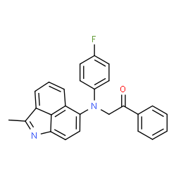 ChemSpider 2D Image | 2-[(4-Fluorophenyl)(2-methylbenzo[cd]indol-6-yl)amino]-1-phenylethanone | C26H19FN2O