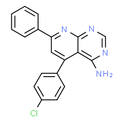 ChemSpider 2D Image | 5-(4-Chlorophenyl)-7-phenylpyrido[2,3-d]pyrimidin-4-amine | C19H13ClN4