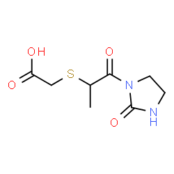 ChemSpider 2D Image | {[1-Oxo-1-(2-oxo-1-imidazolidinyl)-2-propanyl]sulfanyl}acetic acid | C8H12N2O4S