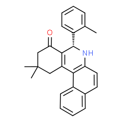 ChemSpider 2D Image | (5S)-2,2-Dimethyl-5-(2-methylphenyl)-2,3,5,6-tetrahydrobenzo[a]phenanthridin-4(1H)-one | C26H25NO