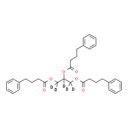 ChemSpider 2D Image | (~2~H_5_)-1,2,3-Propanetriyl tris(4-phenylbutanoate) | C33H33D5O6