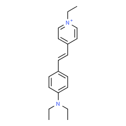 ChemSpider 2D Image | 4-[2-[4-(Diethylamino)phenyl]ethenyl]-1-ethylpyridinium | C19H25N2