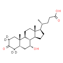 ChemSpider 2D Image | (5beta,7alpha)-7-Hydroxy-3-oxo(2,2,4,4-~2~H_4_)cholan-24-oic acid | C24H34D4O4