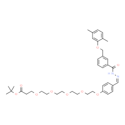 ChemSpider 2D Image | 2-Methyl-2-propanyl 1-{4-[(Z)-({3-[(2,5-dimethylphenoxy)methyl]benzoyl}hydrazono)methyl]phenoxy}-3,6,9,12-tetraoxapentadecan-15-oate | C38H50N2O9