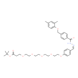 ChemSpider 2D Image | 2-Methyl-2-propanyl 1-{4-[(Z)-({4-[(2,4-dimethylphenoxy)methyl]benzoyl}hydrazono)methyl]phenoxy}-3,6,9,12-tetraoxapentadecan-15-oate | C38H50N2O9