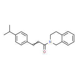 ChemSpider 2D Image | 1-(3,4-Dihydro-2(1H)-isoquinolinyl)-3-(4-isopropylphenyl)-2-propen-1-one | C21H23NO