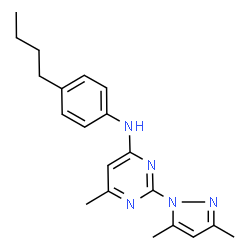 ChemSpider 2D Image | N-(4-butylphenyl)-2-(3,5-dimethylpyrazol-1-yl)-6-methylpyrimidin-4-amine | C20H25N5