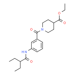ChemSpider 2D Image | Ethyl 1-{3-[(2-ethylbutanoyl)amino]benzoyl}-4-piperidinecarboxylate | C21H30N2O4
