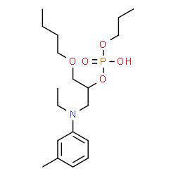 ChemSpider 2D Image | 1-Butoxy-3-[ethyl(3-methylphenyl)amino]-2-propanyl propyl hydrogen phosphate | C19H34NO5P