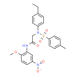 ChemSpider 2D Image | N~2~-(4-Ethylphenyl)-N-(2-methoxy-5-nitrophenyl)-N~2~-[(4-methylphenyl)sulfonyl]glycinamide | C24H25N3O6S