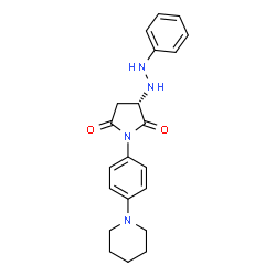 ChemSpider 2D Image | (3S)-3-(2-Phenylhydrazino)-1-[4-(1-piperidinyl)phenyl]-2,5-pyrrolidinedione | C21H24N4O2