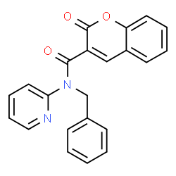 ChemSpider 2D Image | N-Benzyl-2-oxo-N-(2-pyridinyl)-2H-chromene-3-carboxamide | C22H16N2O3