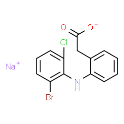 ChemSpider 2D Image | Sodium {2-[(2-bromo-6-chlorophenyl)amino]phenyl}acetate | C14H10BrClNNaO2