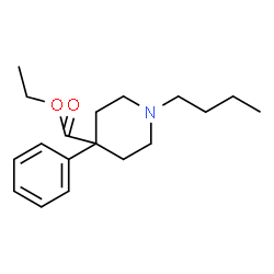 ChemSpider 2D Image | Ethyl 1-butyl-4-phenyl-4-piperidinecarboxylate | C18H27NO2
