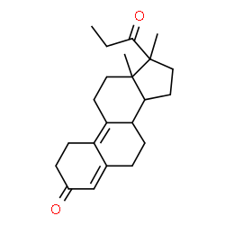 ChemSpider 2D Image | 13,17-Dimethyl-17-propionyl-1,2,6,7,8,11,12,13,14,15,16,17-dodecahydro-3H-cyclopenta[a]phenanthren-3-one | C22H30O2
