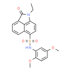 ChemSpider 2D Image | N-(2,5-Dimethoxyphenyl)-1-ethyl-2-oxo-1,2-dihydrobenzo[cd]indole-6-sulfonamide | C21H20N2O5S