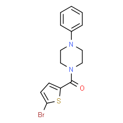 ChemSpider 2D Image | (5-Bromo-2-thienyl)(4-phenyl-1-piperazinyl)methanone | C15H15BrN2OS