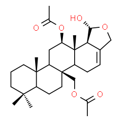 ChemSpider 2D Image | [(1R,5bS,11aS,13R,13aS,13bS)-13-Acetoxy-1-hydroxy-8,8,11a,13a-tetramethyl-1,5,5a,6,7,7a,8,9,10,11,11a,11b,12,13,13a,13b-hexadecahydrochryseno[1,2-c]furan-5b(3H)-yl]methyl acetate | C29H44O6
