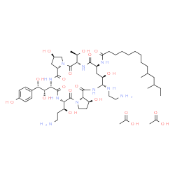 ChemSpider 2D Image | 1-((4R,5S)-5-((2-Aminoethyl)amino)-N2-(10,12-dimethyl-1-oxotetradecyl)-4-hydroxy-L-ornithine)-5-((3R)-3-hydroxy-L-ornithine)pneumocandin B0 Diacetate (Salt) | C56H96N10O19