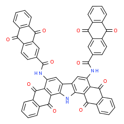 ChemSpider 2D Image | N,N'-(10,15,16,17-tetrahydro-5,10,15,17-tetraoxo-5H-dinaphtho[2,3-a:2',3'-i]carbazole-6,9-diyl)bis[9,10-dihydro-9,10-dioxoanthracene-2-carboxamide] | C58H27N3O10