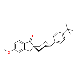 ChemSpider 2D Image | (1s,4s)-5'-Methoxy-4-[4-(2-methyl-2-propanyl)phenyl]spiro[cyclohexane-1,2'-inden]-1'(3'H)-one | C25H30O2
