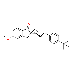 ChemSpider 2D Image | (1r,4r)-5'-Methoxy-4-[4-(2-methyl-2-propanyl)phenyl]spiro[cyclohexane-1,2'-inden]-1'(3'H)-one | C25H30O2