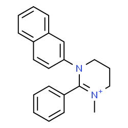 ChemSpider 2D Image | 1-Methyl-3-(2-naphthyl)-2-phenyl-3,4,5,6-tetrahydropyrimidin-1-ium | C21H21N2