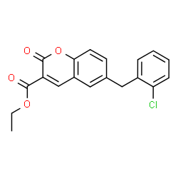 ChemSpider 2D Image | Ethyl 6-(2-chlorobenzyl)-2-oxo-2H-chromene-3-carboxylate | C19H15ClO4