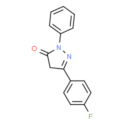 ChemSpider 2D Image | 2,4-Dihydro-5-(4-fluorophenyl)-2-phenyl-3H-pyrazol-3-one | C15H11FN2O