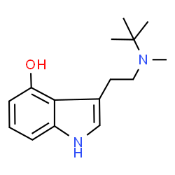 ChemSpider 2D Image | 3-{2-[Methyl(2-methyl-2-propanyl)amino]ethyl}-1H-indol-4-ol | C15H22N2O