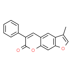 ChemSpider 2D Image | 3-Methyl-6-phenyl-7H-furo[3,2-g]chromen-7-one | C18H12O3