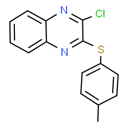 ChemSpider 2D Image | 2-Chloro-3-[(4-methylphenyl)sulfanyl]quinoxaline | C15H11ClN2S