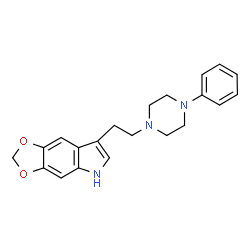 ChemSpider 2D Image | 7-[2-(4-Phenyl-1-piperazinyl)ethyl]-5H-[1,3]dioxolo[4,5-f]indole | C21H23N3O2
