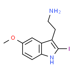 ChemSpider 2D Image | 2-(2-Iodo-5-methoxy-1H-indol-3-yl)ethanamine | C11H13IN2O