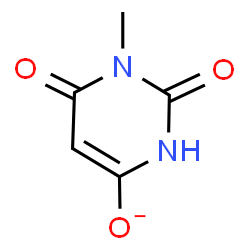 ChemSpider 2D Image | 1-Methyl-2,6-dioxo-1,2,3,6-tetrahydro-4-pyrimidinolate | C5H5N2O3